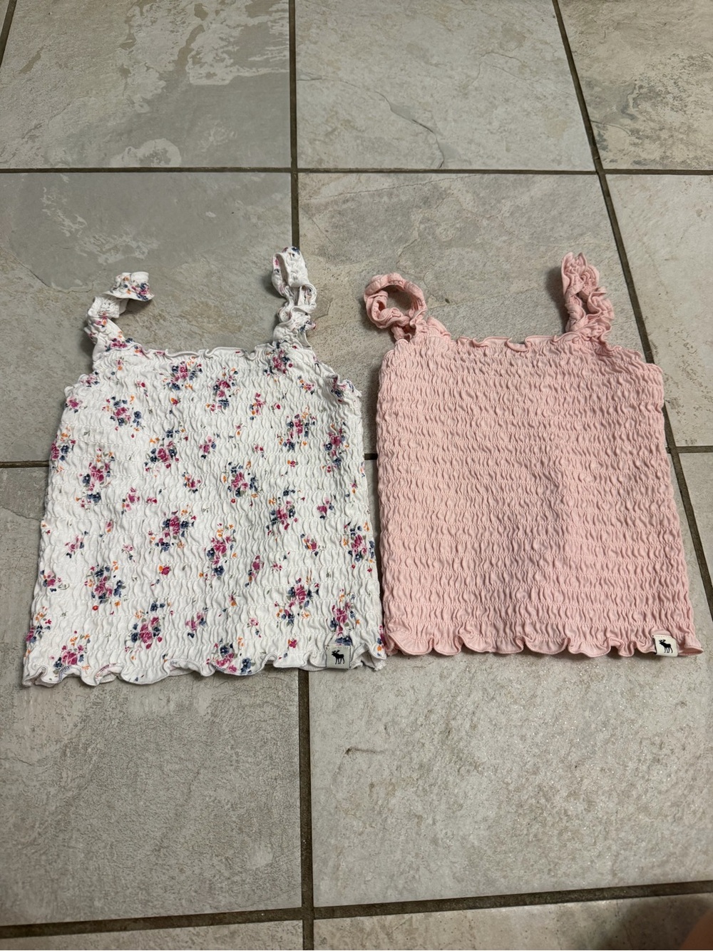 Girls' Smocked Tank Top - Pink & Floral